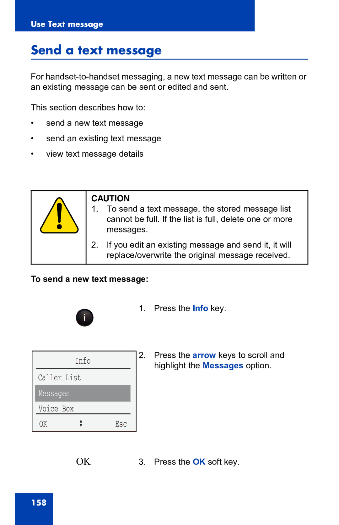 Nortel Networks 4060 manual Send a text message, To send a new text message 