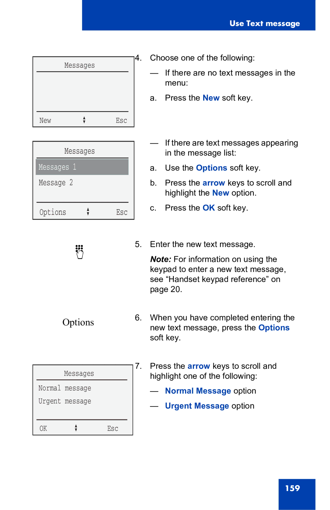 Nortel Networks 4060 manual Messages New a Esc 