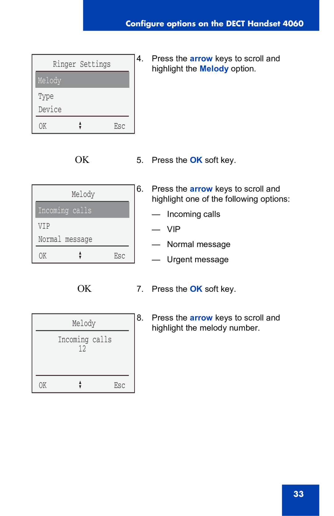 Nortel Networks 4060 manual Melody 