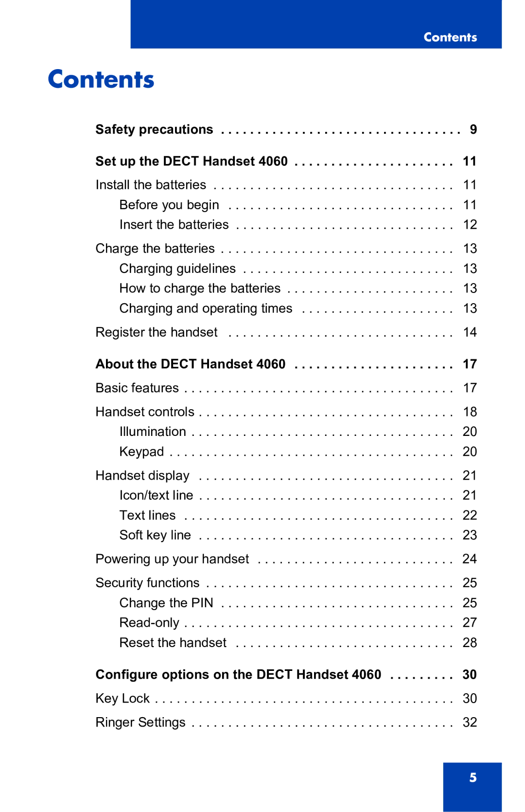 Nortel Networks 4060 manual Contents 