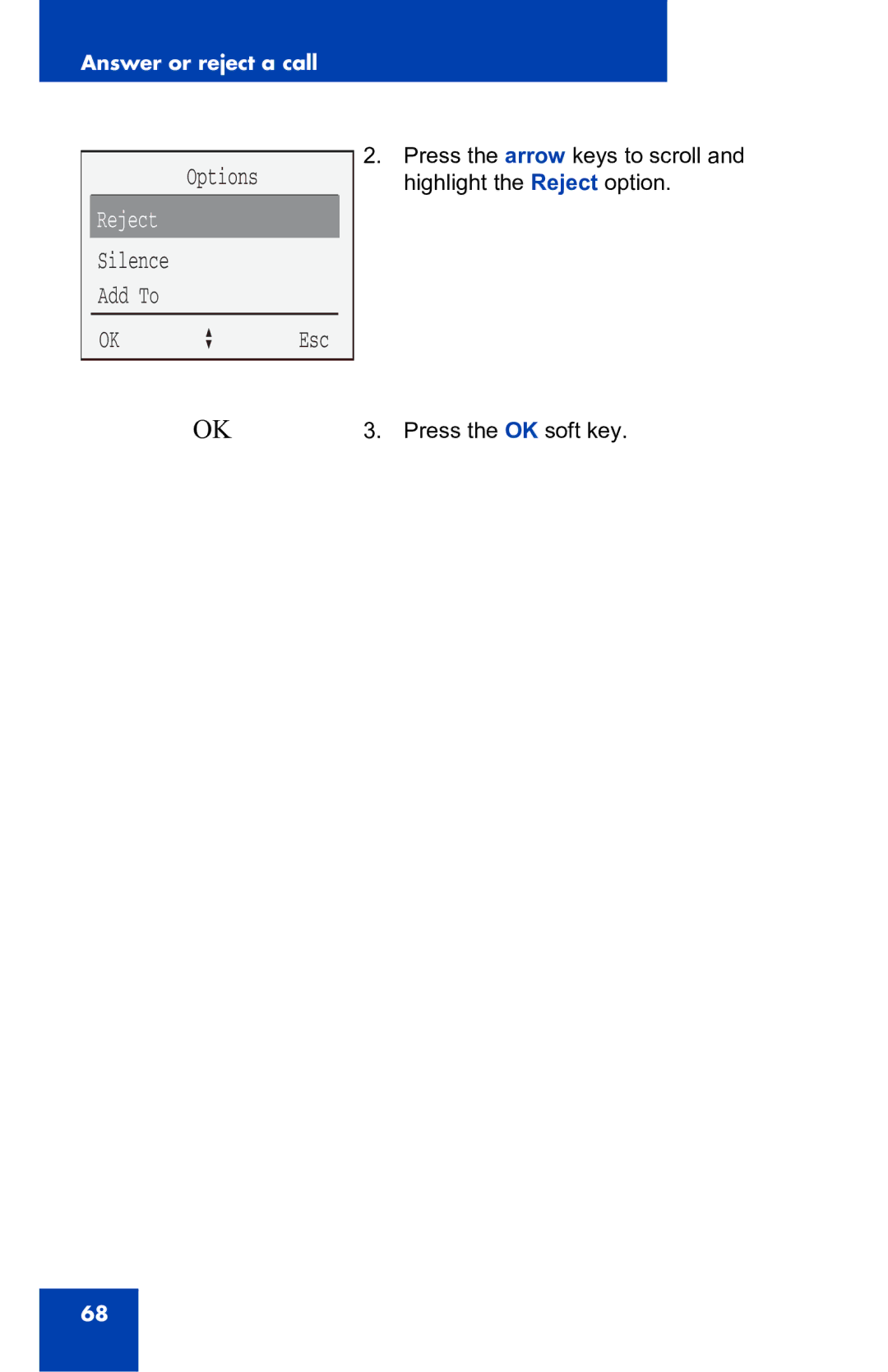 Nortel Networks 4060 manual Reject 