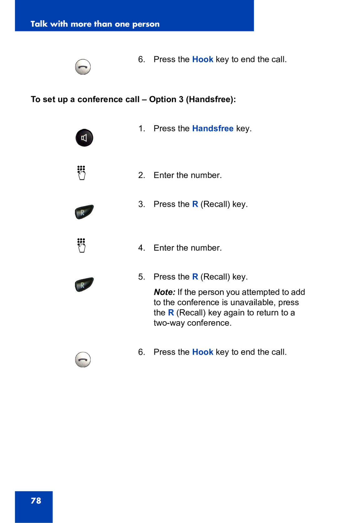 Nortel Networks 4060 manual To set up a conference call Option 3 Handsfree 