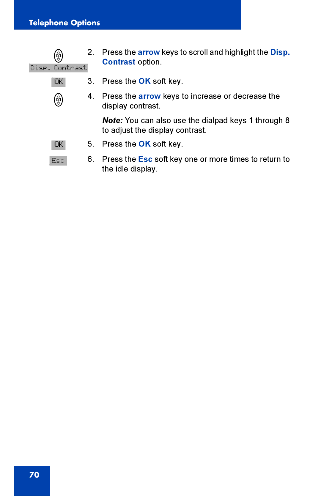 Nortel Networks 4065R manual Contrast option 