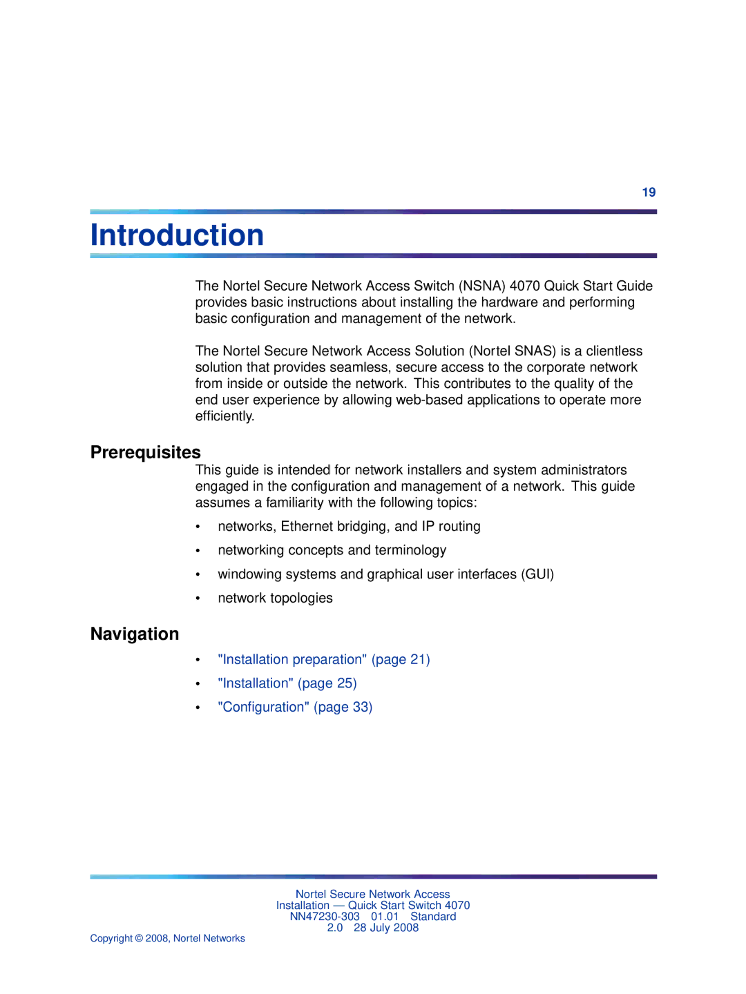 Nortel Networks 4070 quick start Introduction, Prerequisites, Navigation 