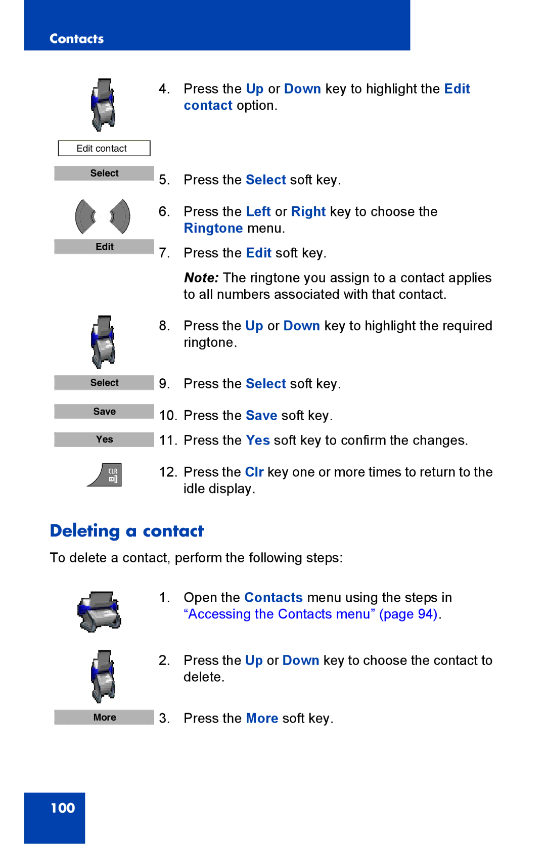 Nortel Networks 4075 manual Deleting a contact 