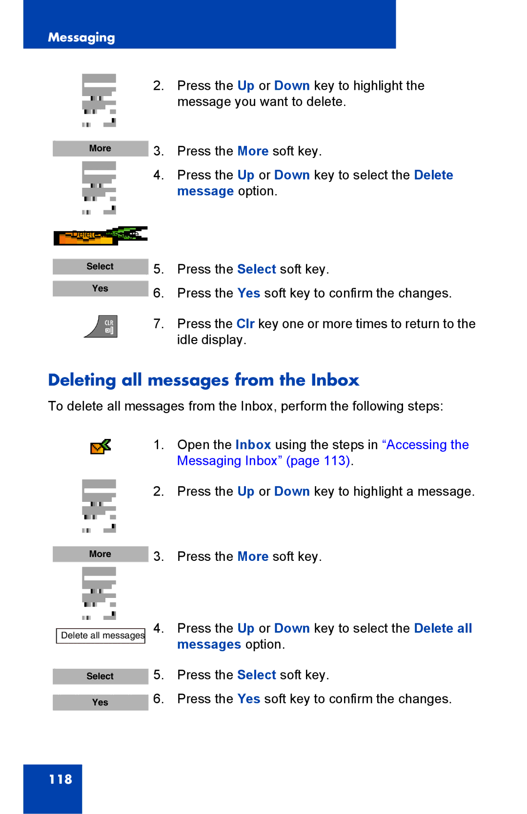 Nortel Networks 4075 manual Deleting all messages from the Inbox 