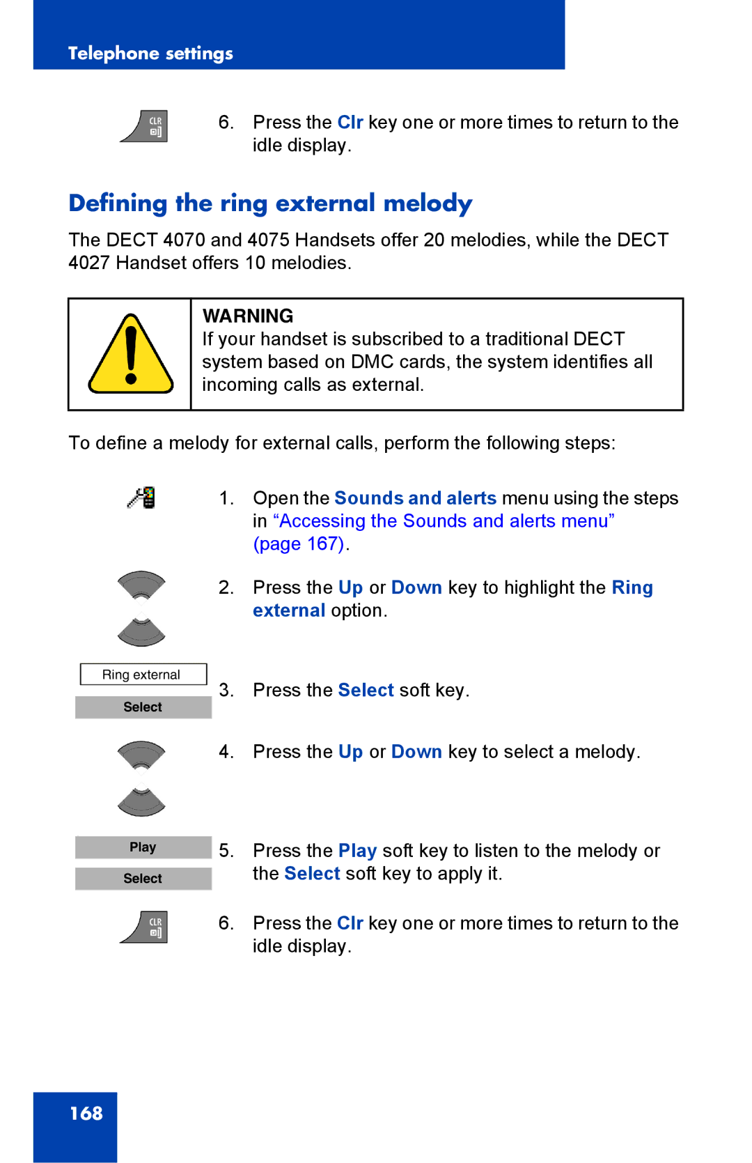 Nortel Networks 4075 manual Defining the ring external melody 