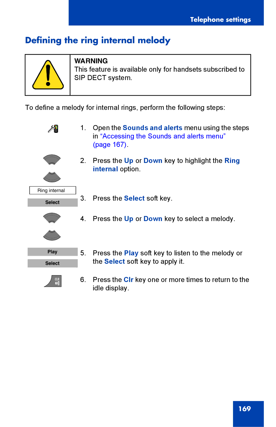 Nortel Networks 4075 manual Defining the ring internal melody 