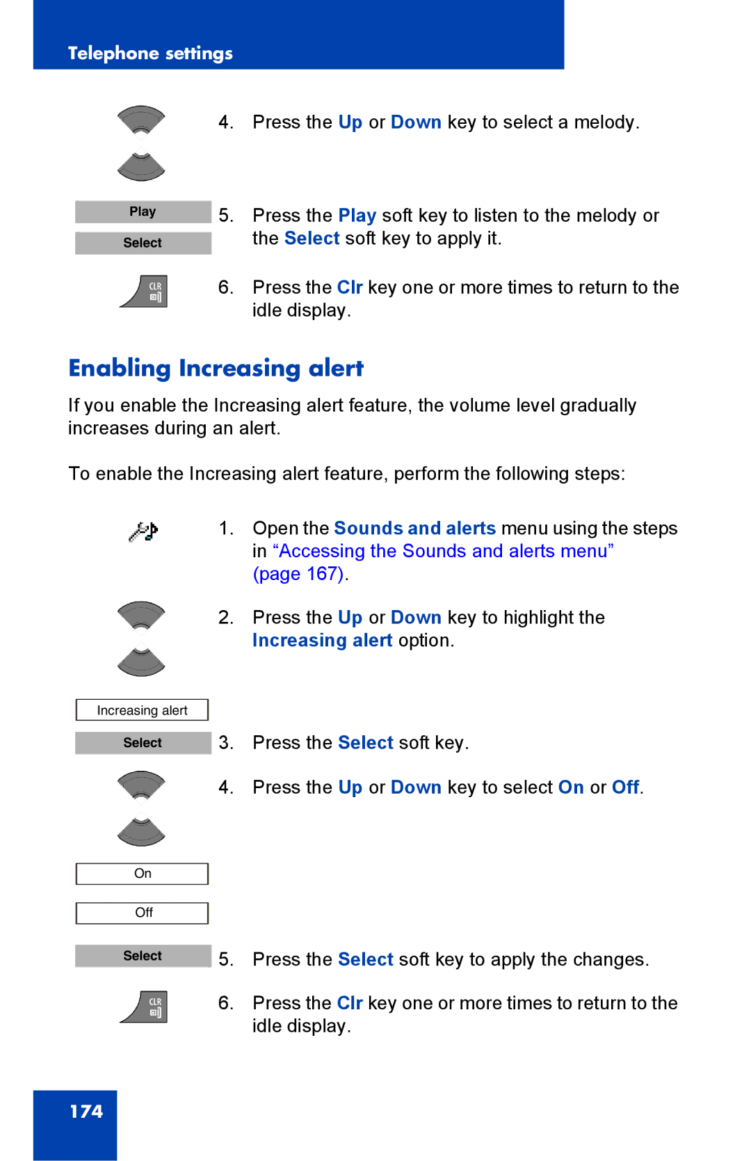 Nortel Networks 4075 manual Enabling Increasing alert 