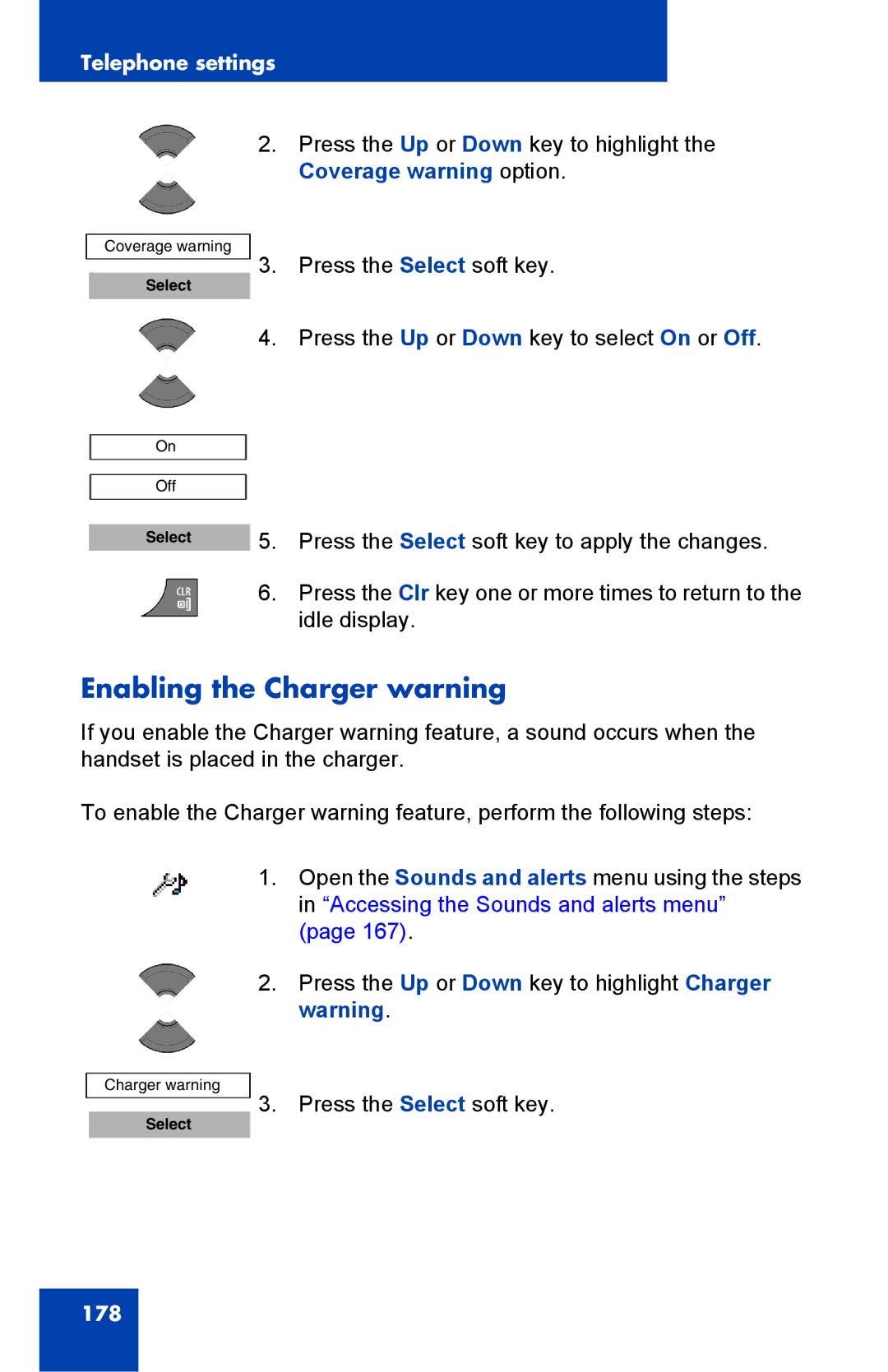 Nortel Networks 4075 manual Enabling the Charger warning 