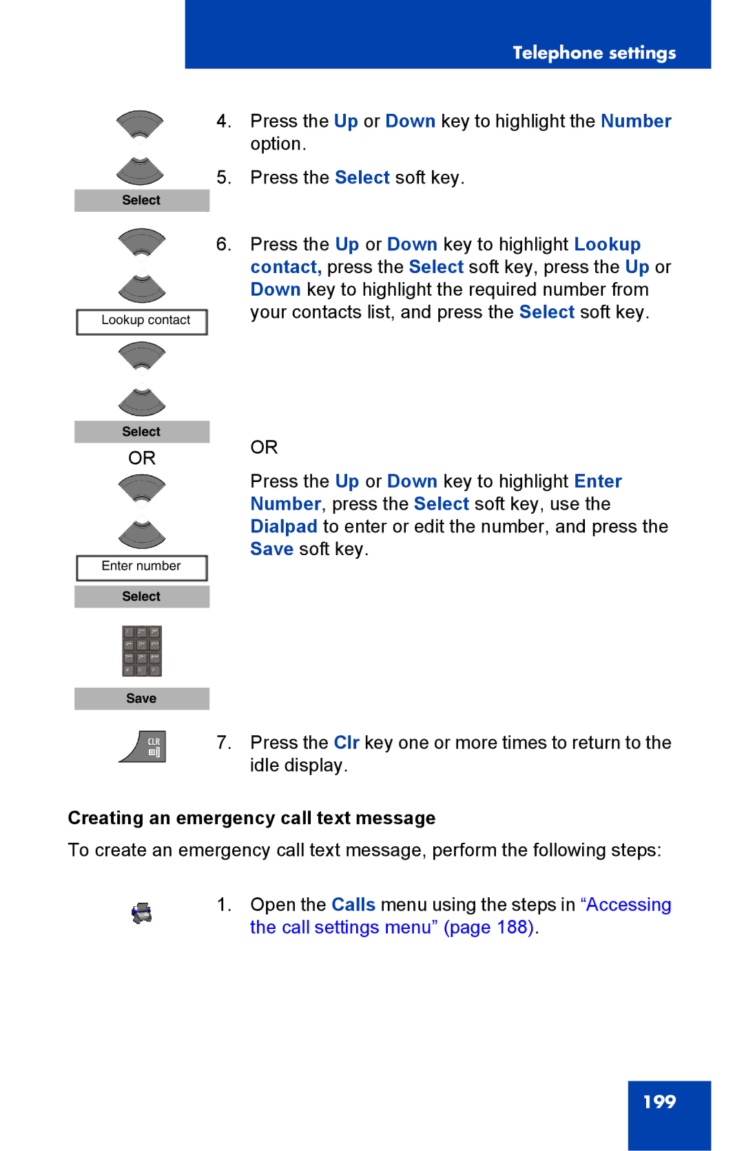 Nortel Networks 4075 manual Creating an emergency call text message 