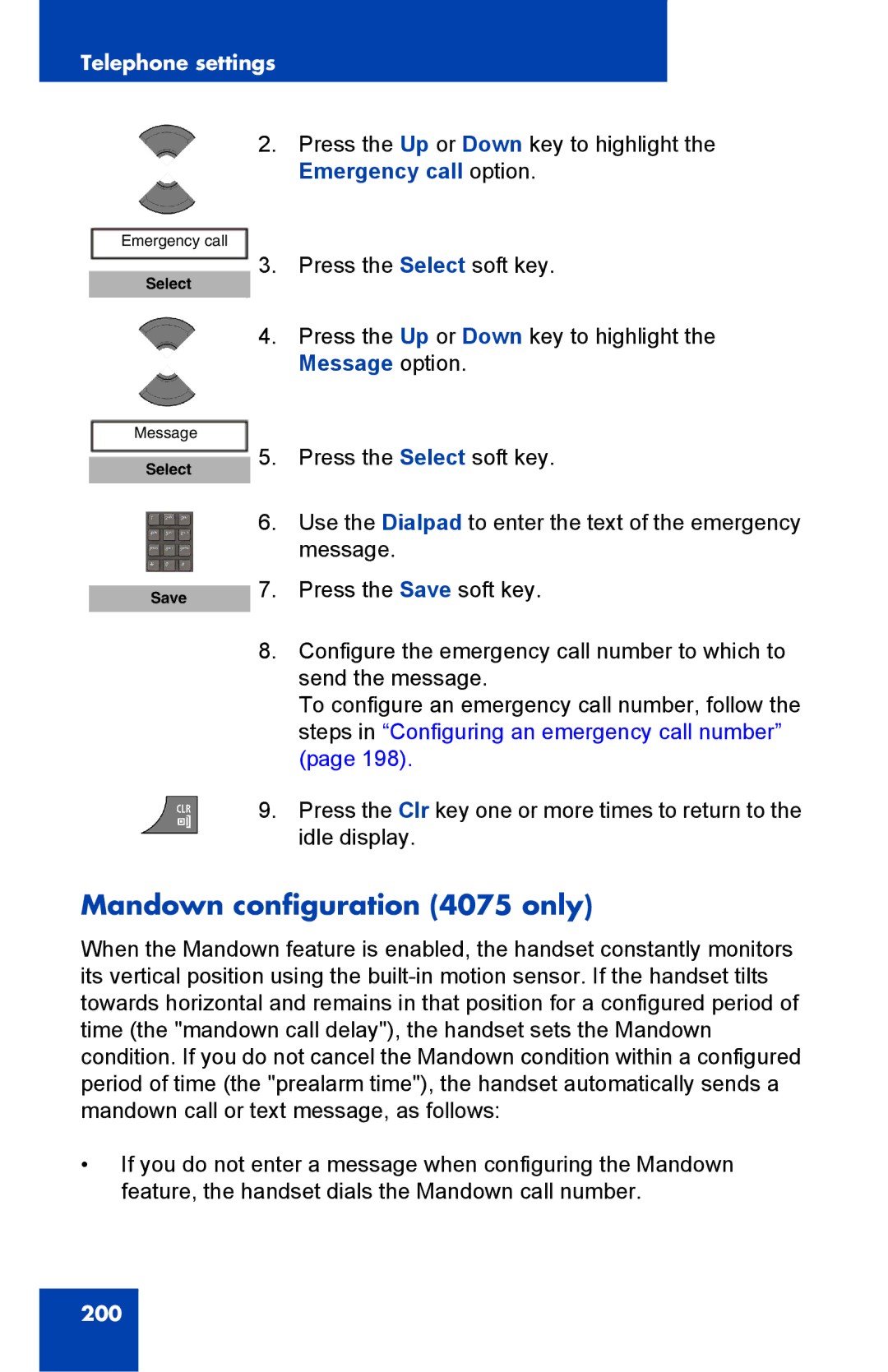 Nortel Networks manual Mandown configuration 4075 only 