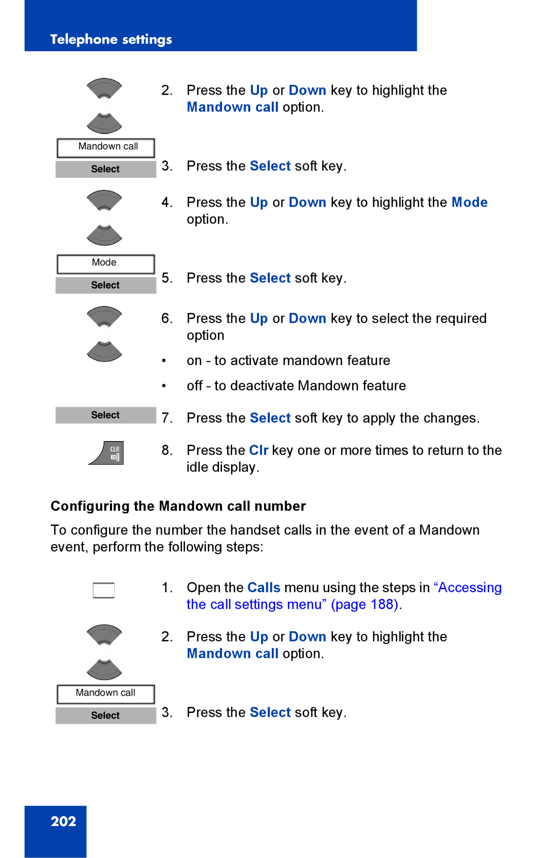 Nortel Networks 4075 manual Configuring the Mandown call number 