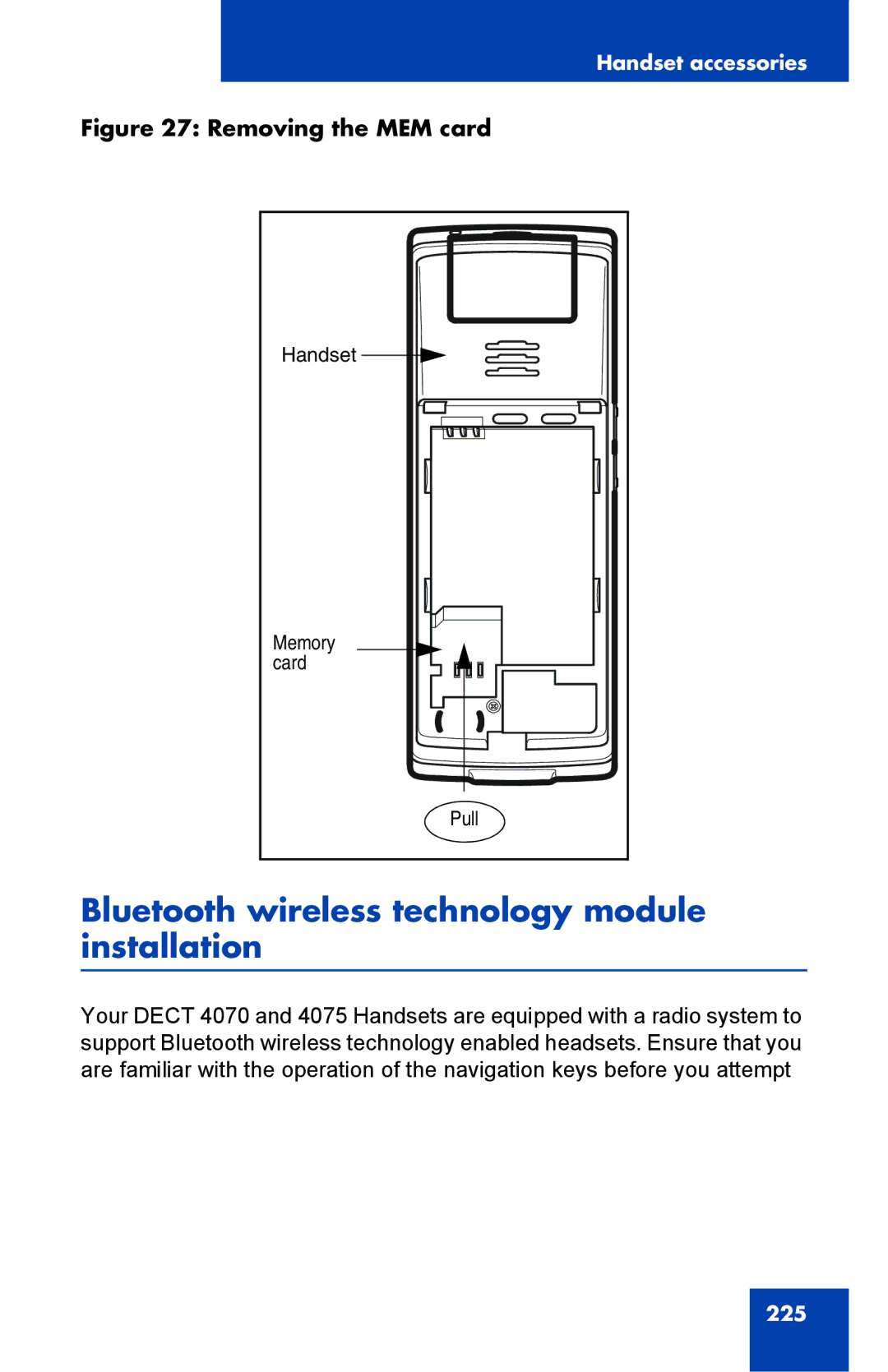 Nortel Networks 4075 manual Bluetooth wireless technology module installation 