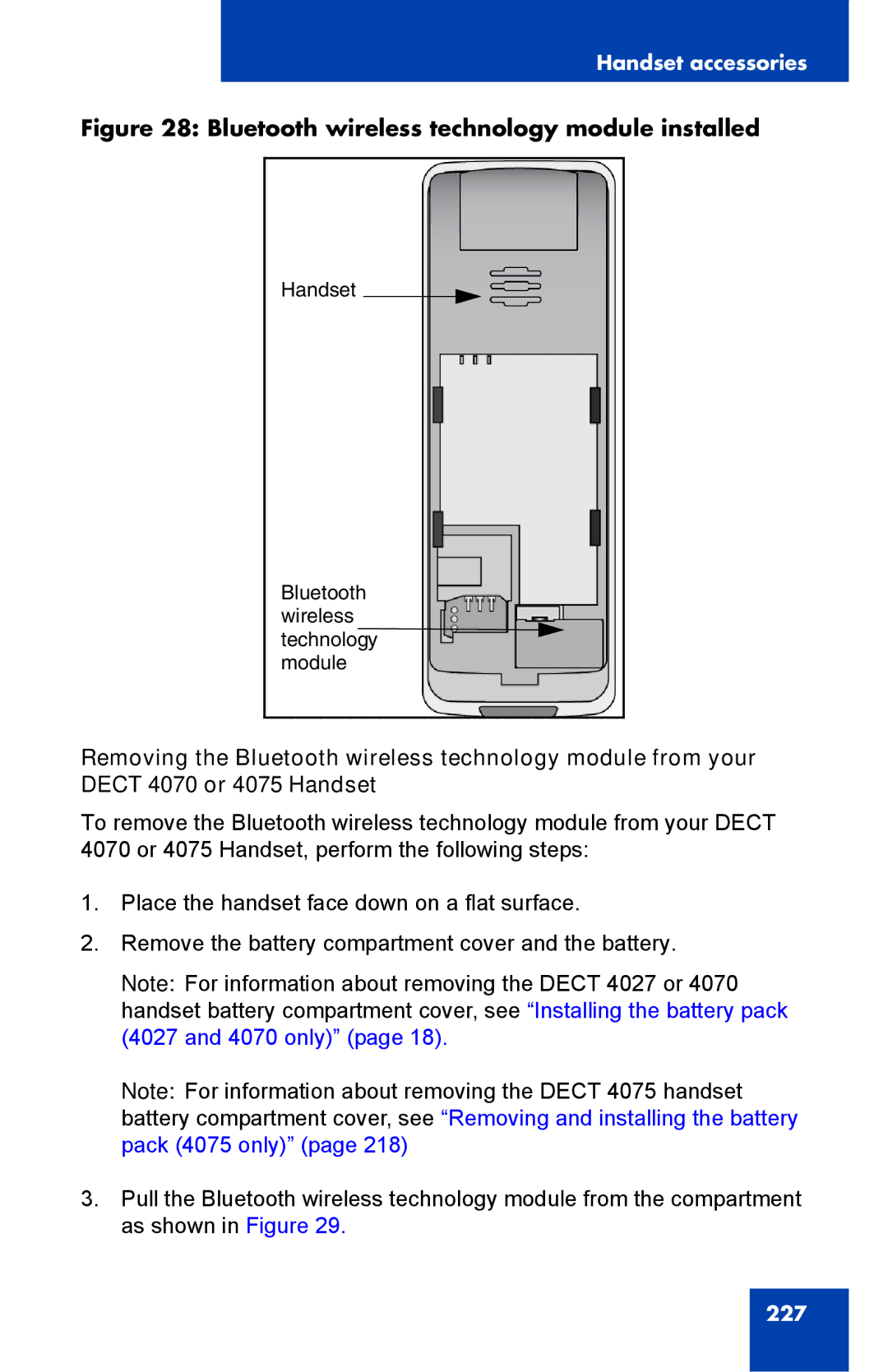 Nortel Networks 4075 manual Bluetooth wireless technology module installed 