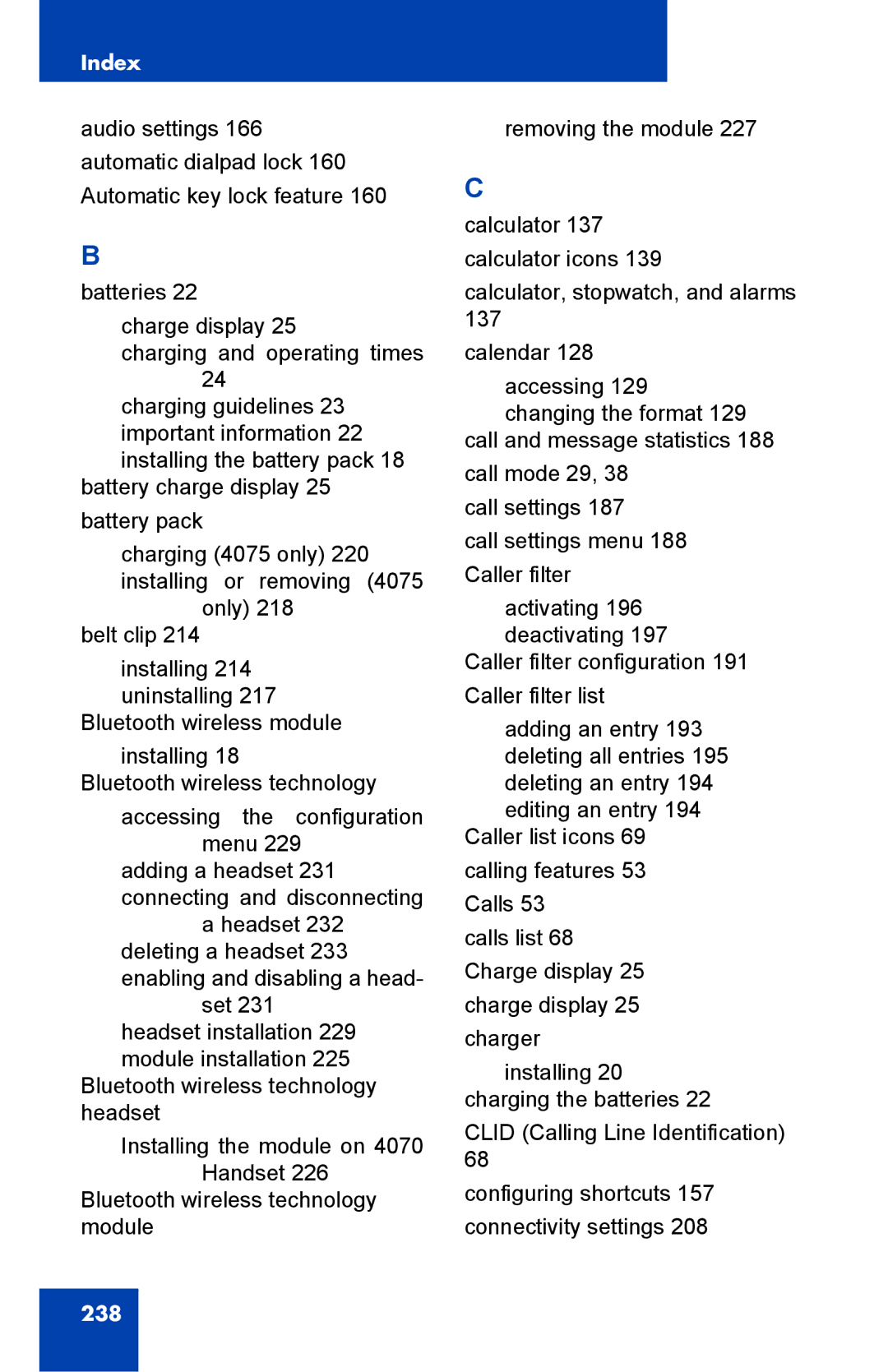 Nortel Networks 4075 manual 238 