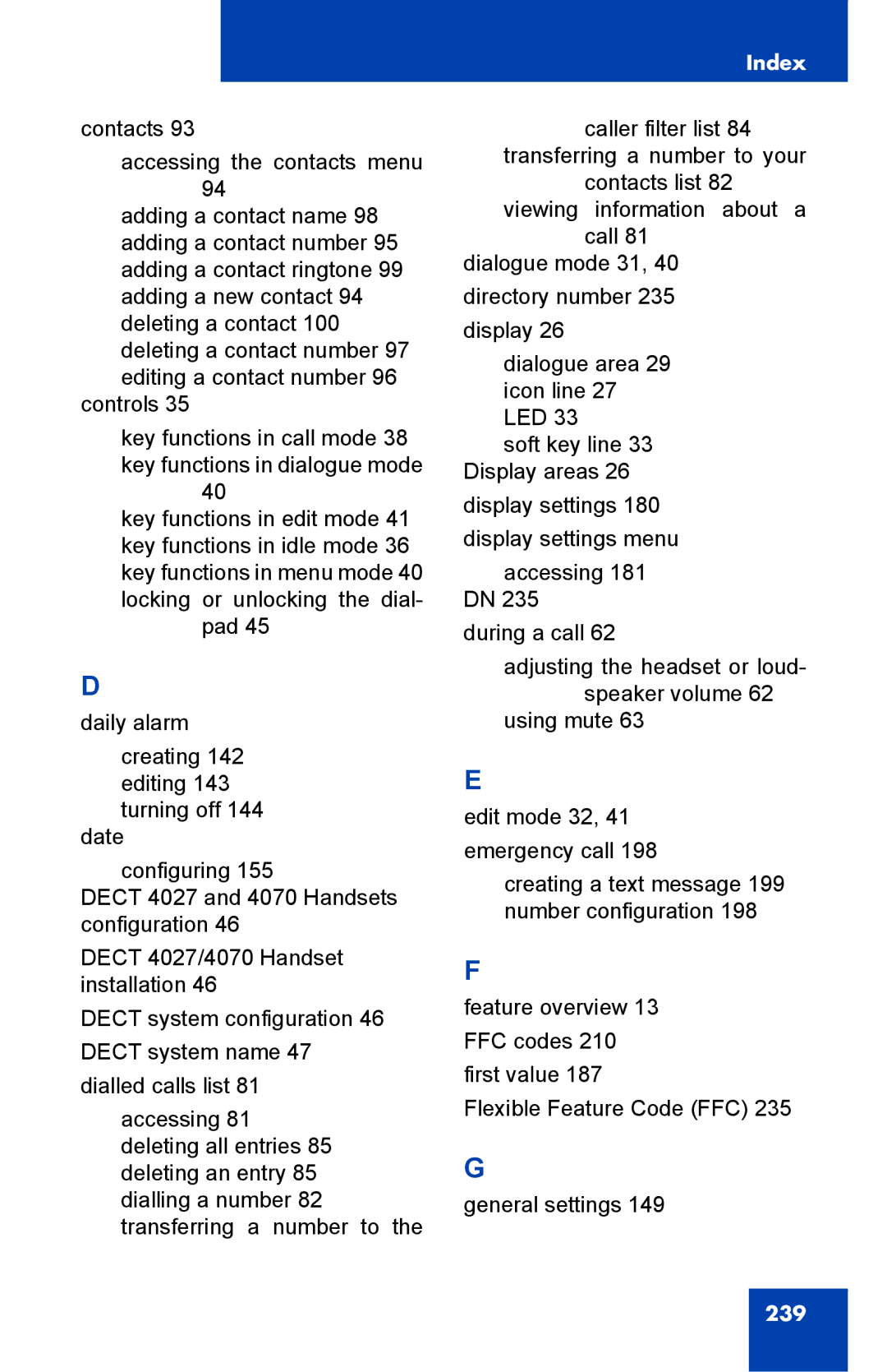 Nortel Networks 4075 manual 239 