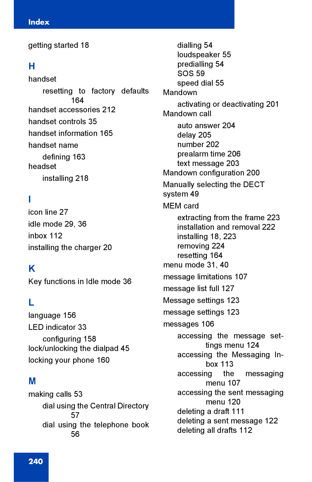 Nortel Networks 4075 manual 240 