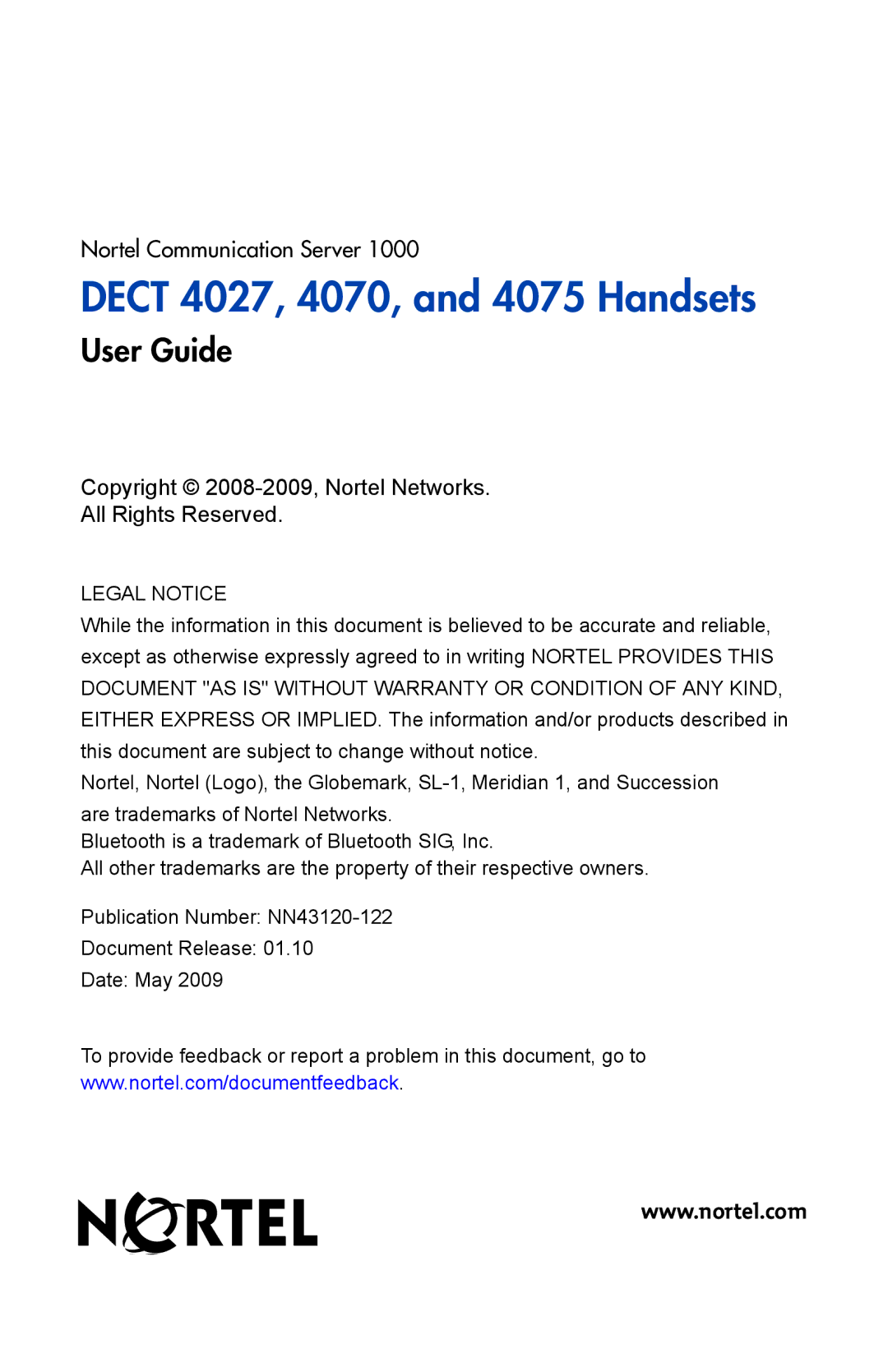 Nortel Networks manual Dect 4027, 4070, and 4075 Handsets 