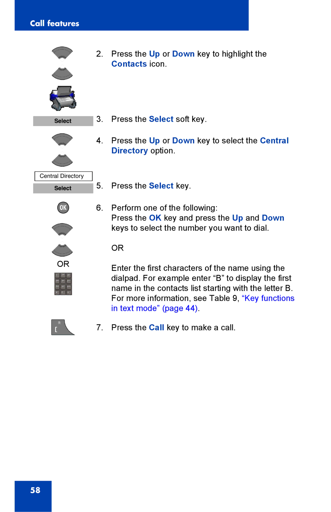 Nortel Networks 4075 manual Central Directory 