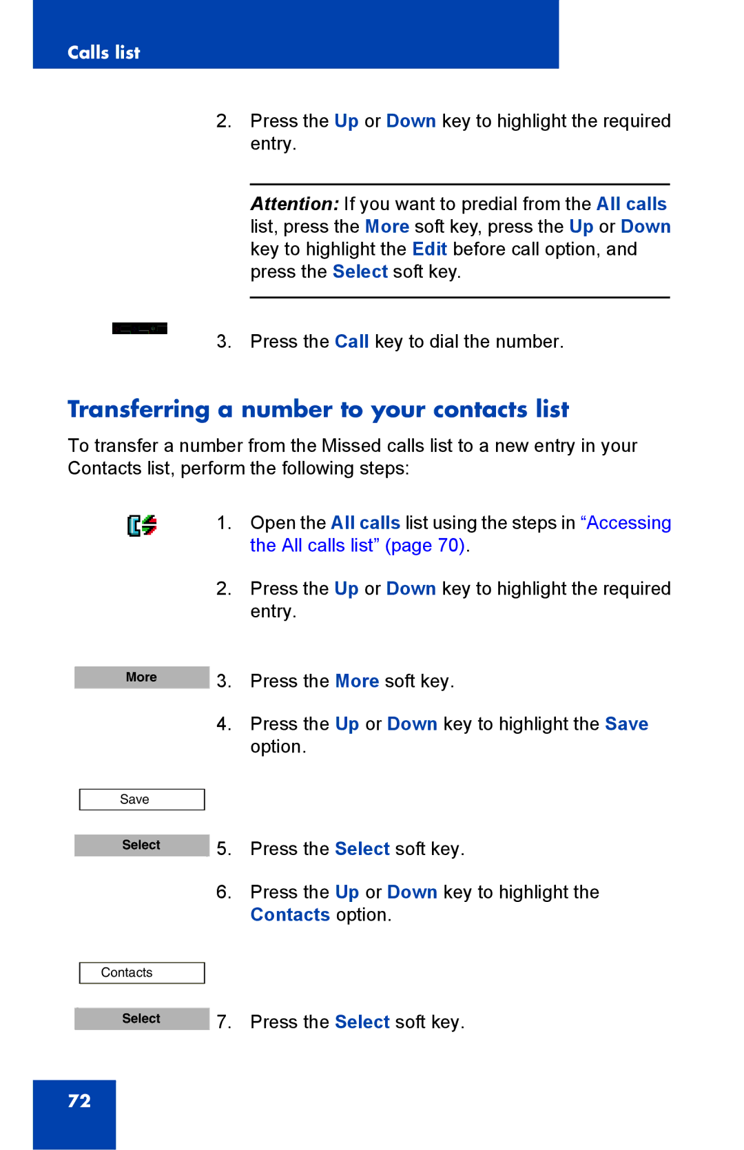 Nortel Networks 4075 manual Transferring a number to your contacts list 