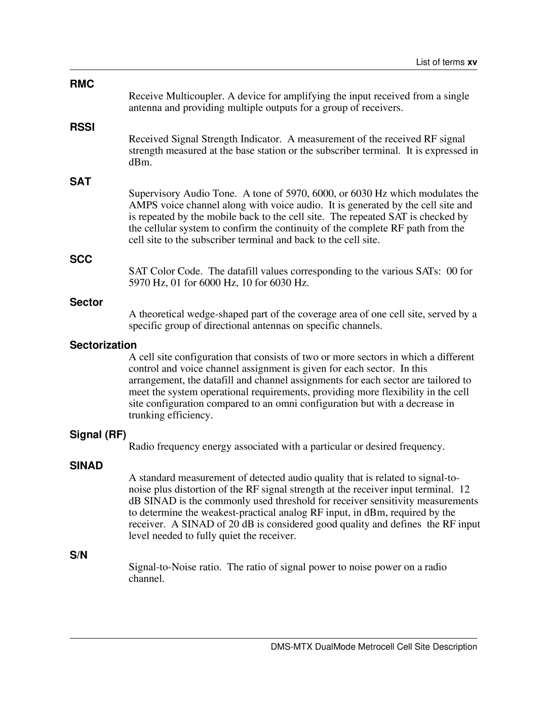 Nortel Networks 411-2021-111 manual Sectorization, Signal RF 