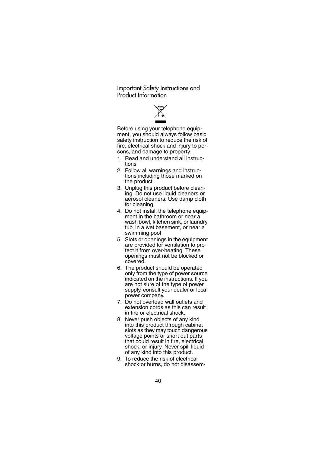 Nortel Networks 414X manual Important Safety Instructions and Product Information 