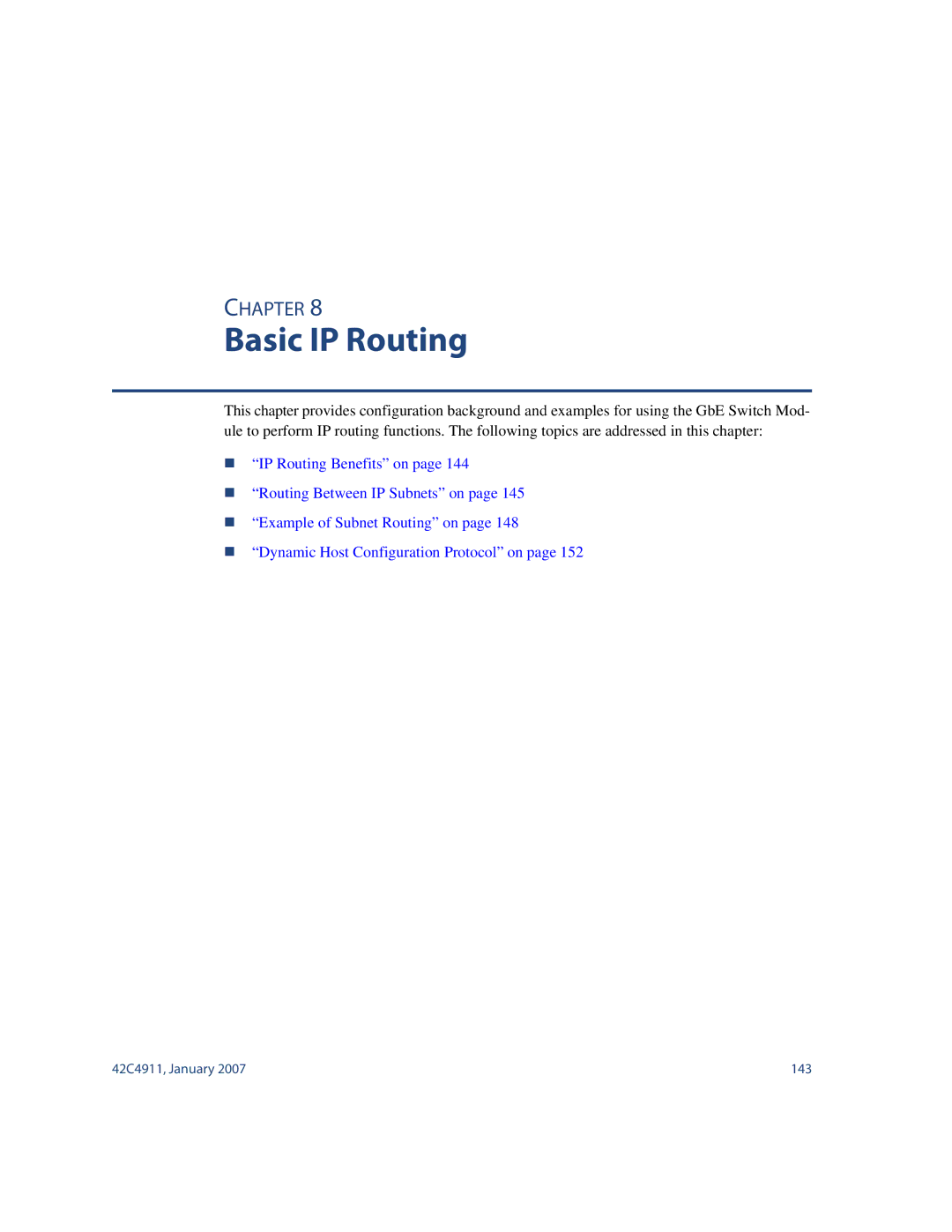 Nortel Networks 42C4911 manual Basic IP Routing 