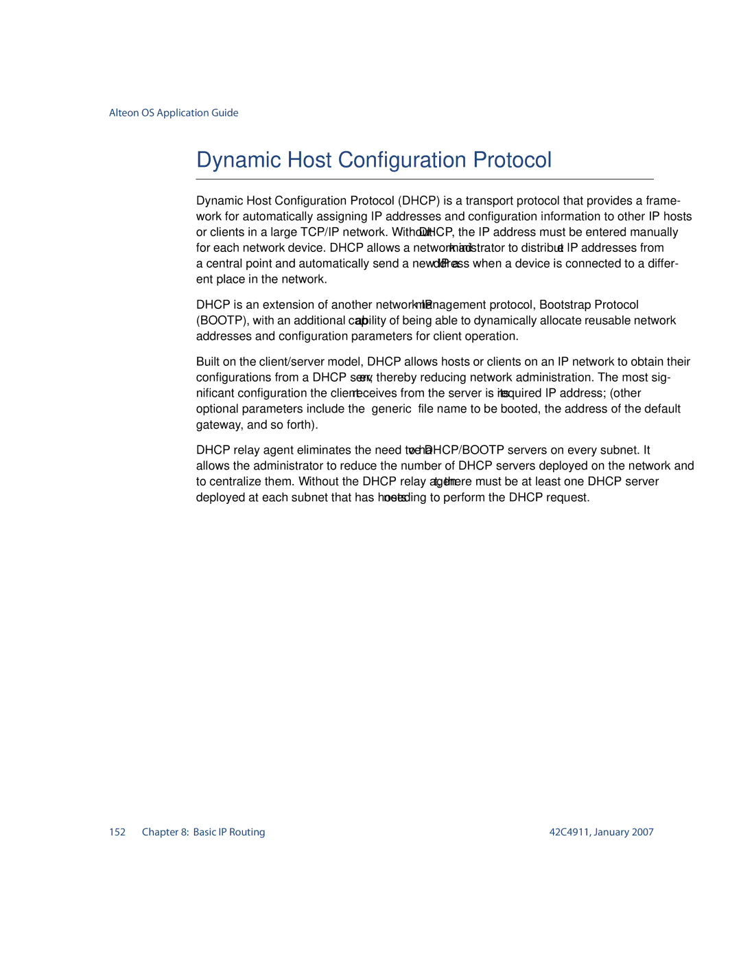 Nortel Networks 42C4911 manual Dynamic Host Configuration Protocol 