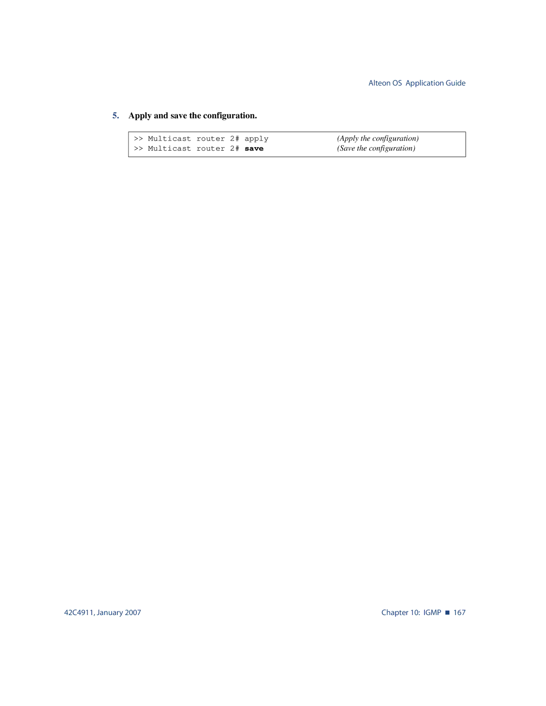 Nortel Networks 42C4911 manual Multicast Router Apply 