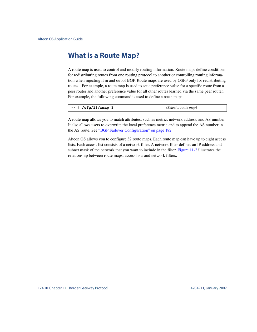 Nortel Networks 42C4911 manual What is a Route Map?, # /cfg/l3/rmap 