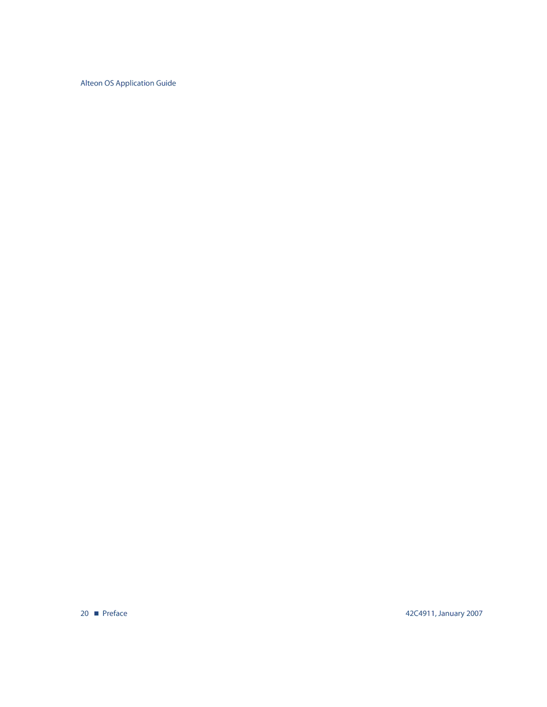 Nortel Networks 42C4911 manual Alteon OS Application Guide 20 „ Preface 