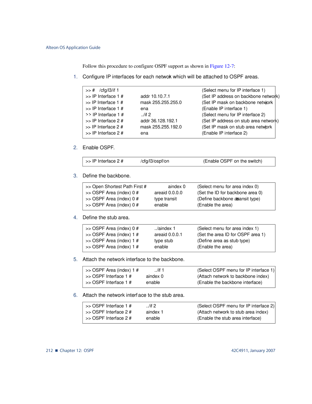 Nortel Networks 42C4911 manual # /cfg/l3/if # addr, # ena 