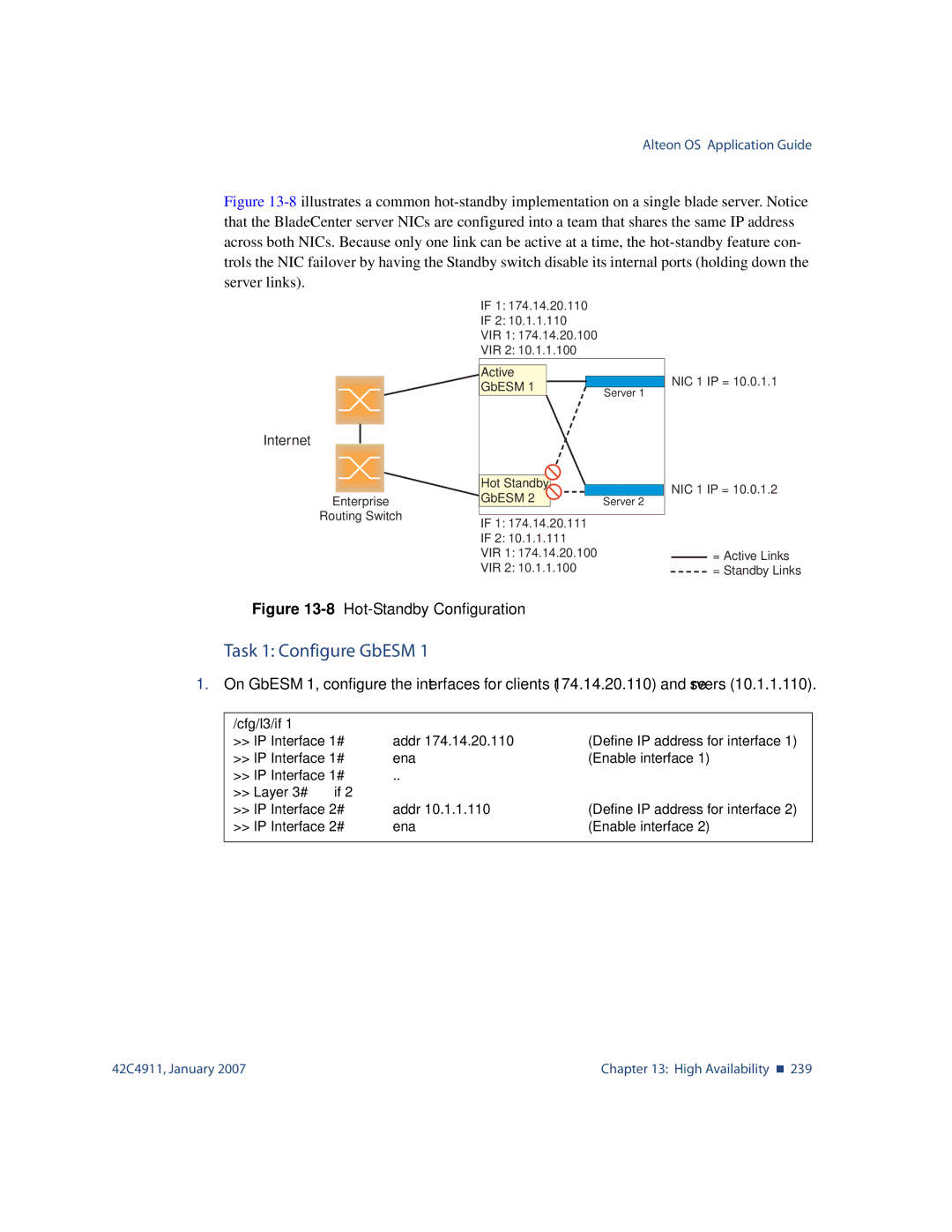 Nortel Networks 42C4911 manual 8Hot-Standby Configuration 