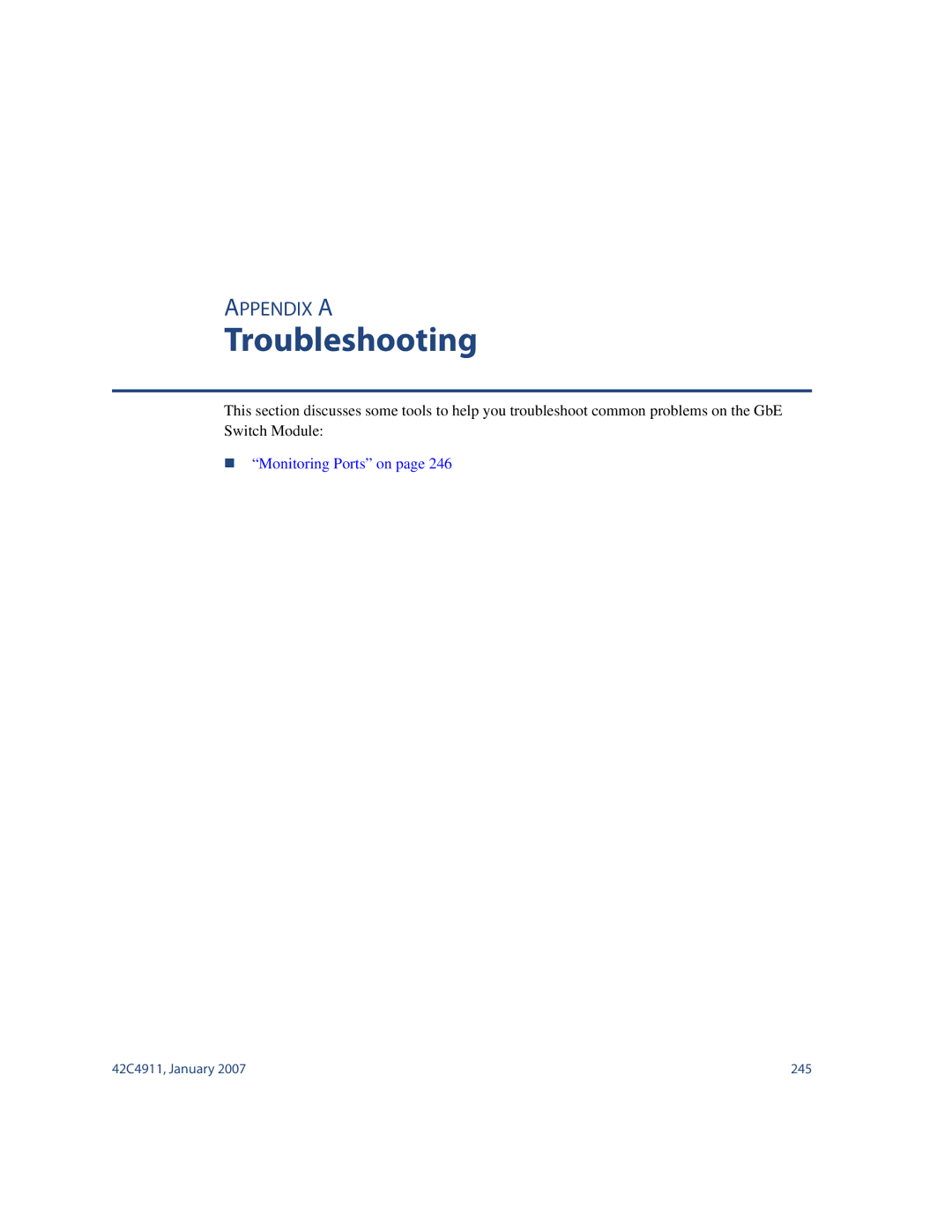 Nortel Networks 42C4911 manual Troubleshooting 