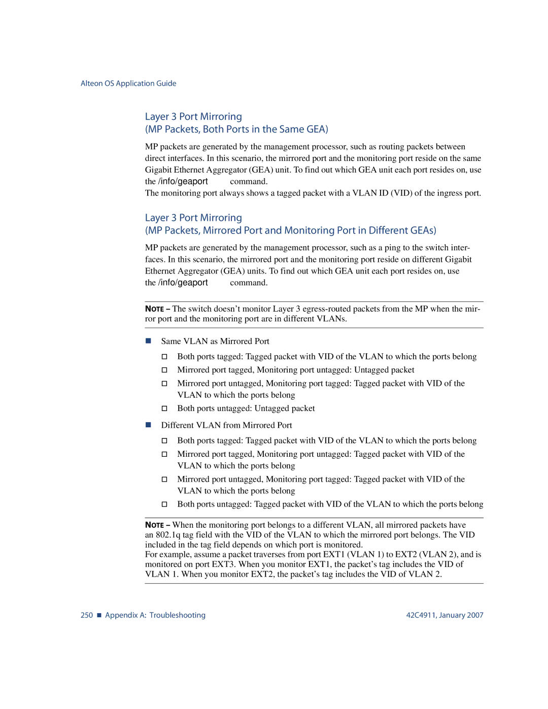 Nortel Networks 42C4911 manual info/geaport command 