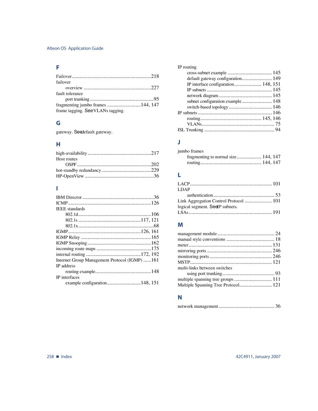 Nortel Networks 42C4911 manual Icmp 