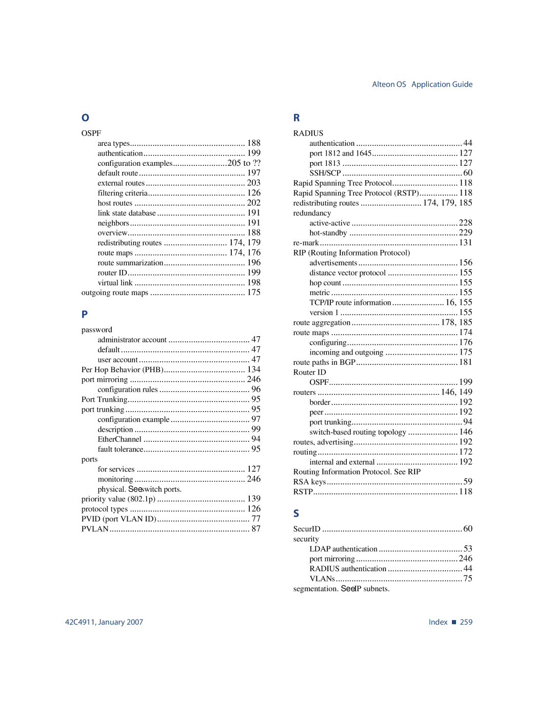 Nortel Networks 42C4911 manual 188 