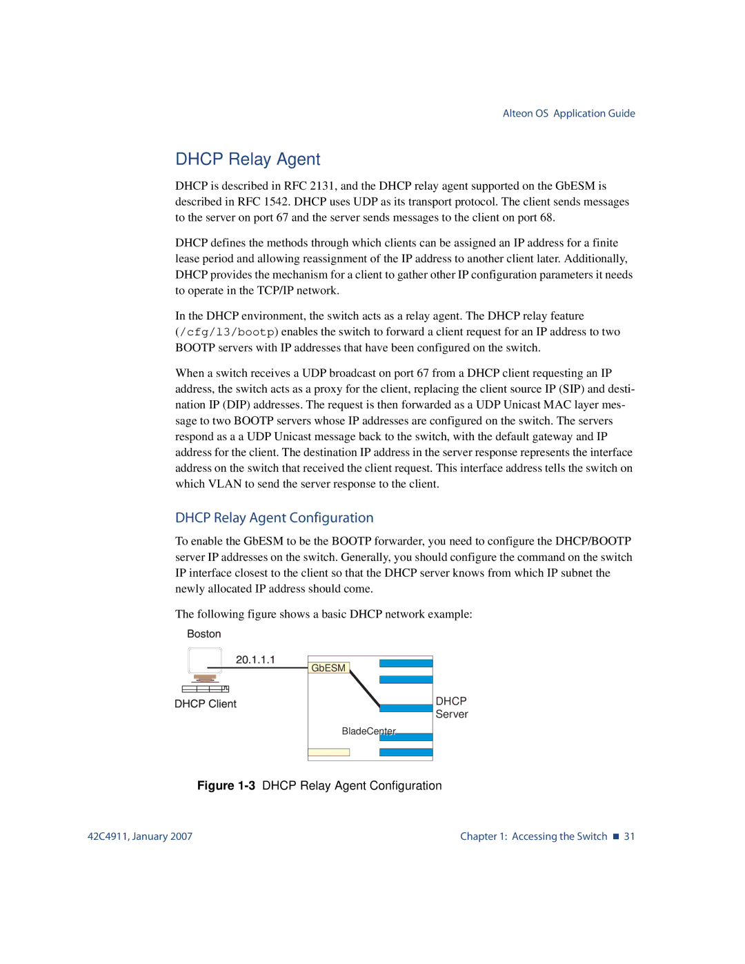 Nortel Networks 42C4911 manual Dhcp Relay Agent Configuration 