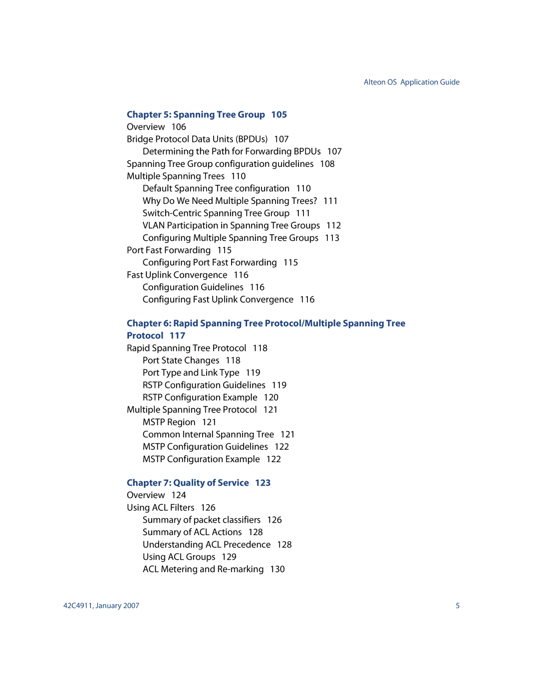 Nortel Networks 42C4911 manual Rapid Spanning Tree Protocol/Multiple Spanning Tree Protocol 