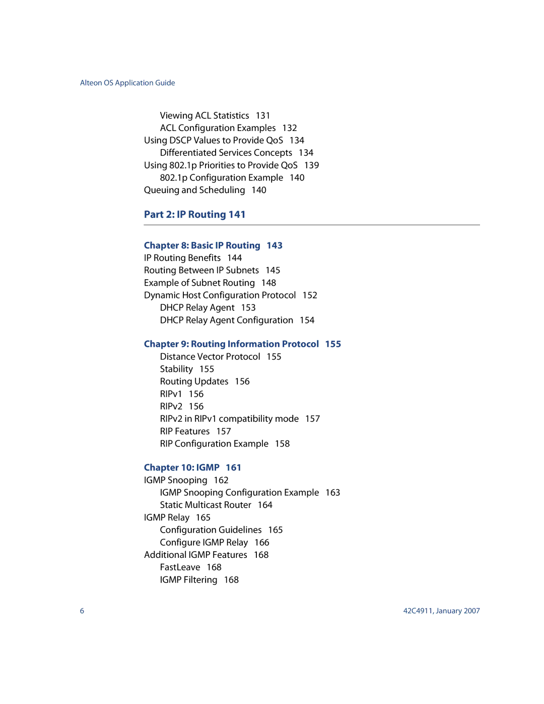 Nortel Networks 42C4911 manual Part 2 IP Routing 