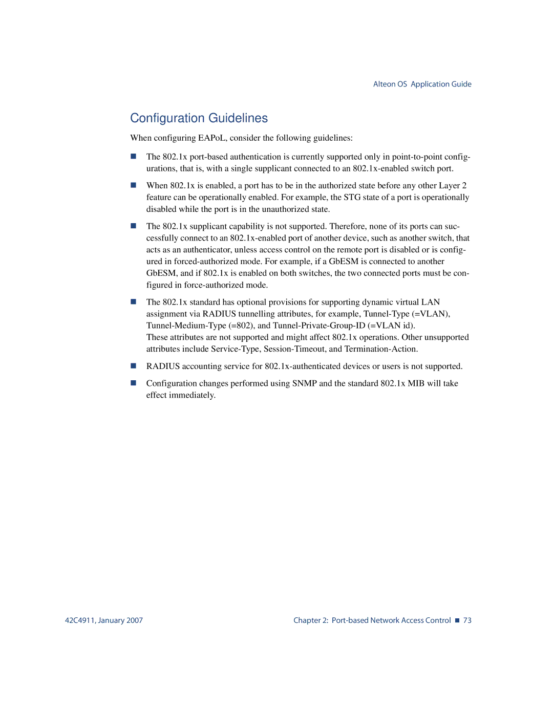 Nortel Networks 42C4911 manual Configuration Guidelines 