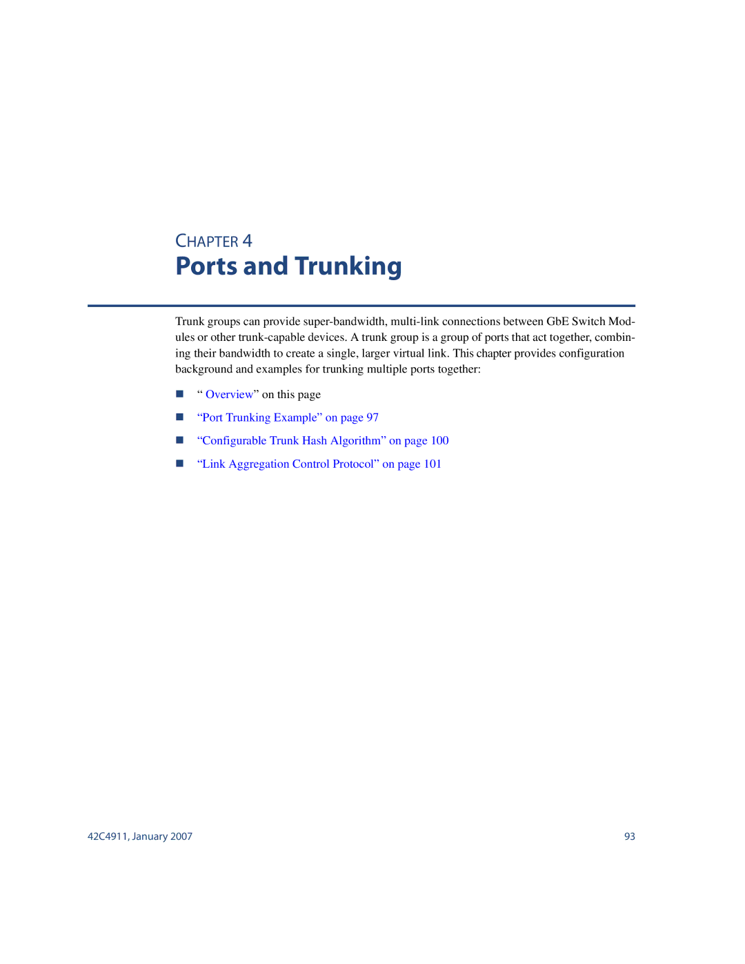 Nortel Networks 42C4911 manual Ports and Trunking 