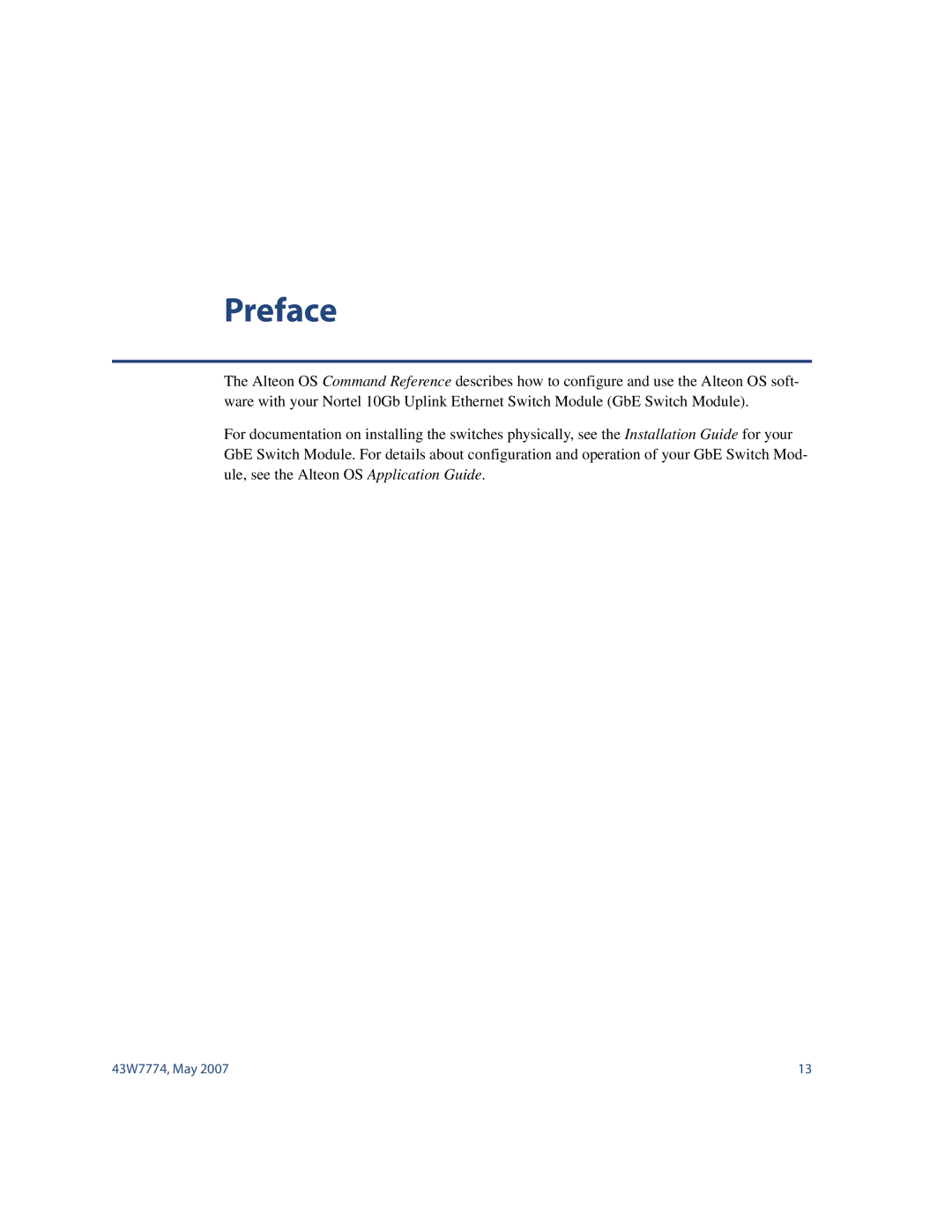 Nortel Networks 43W7774 manual Preface 