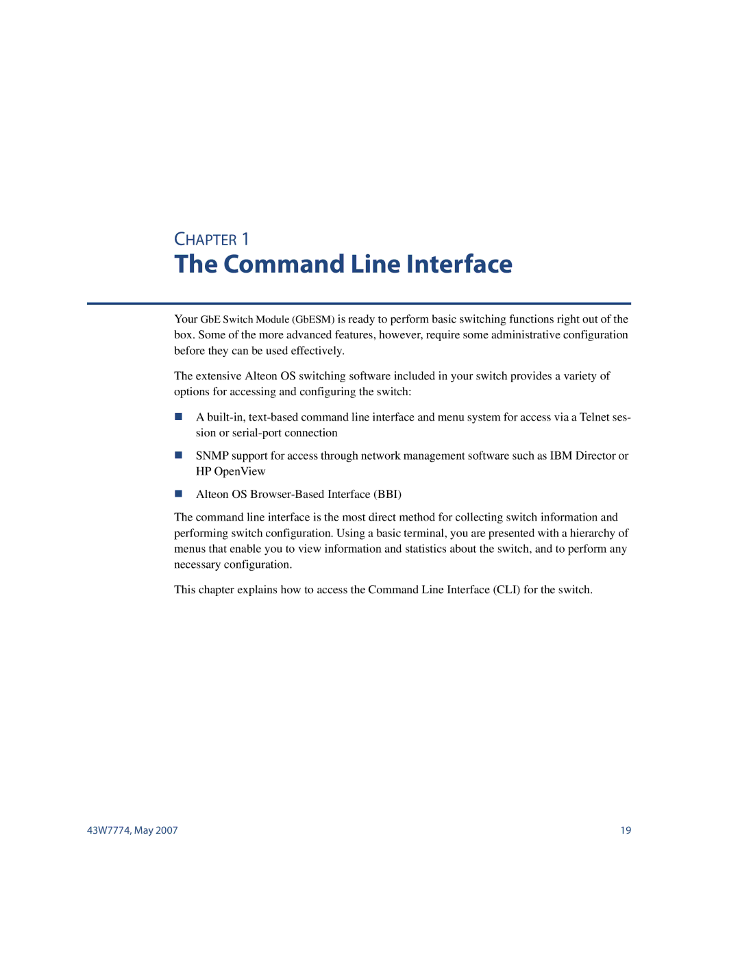 Nortel Networks 43W7774 manual Command Line Interface 