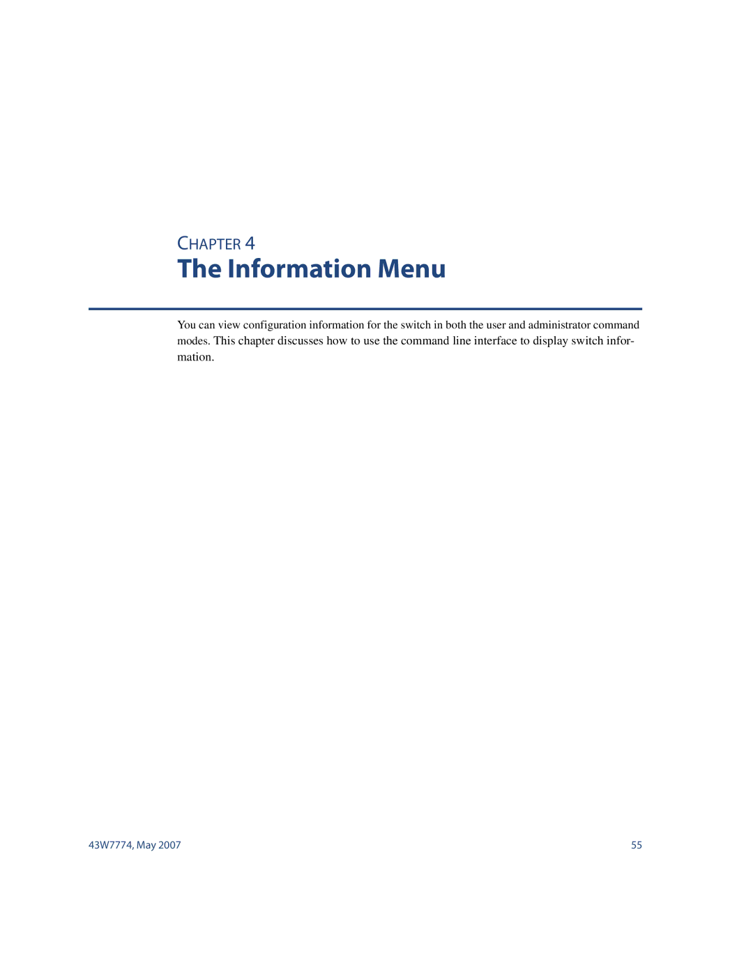 Nortel Networks 43W7774 manual Information Menu 