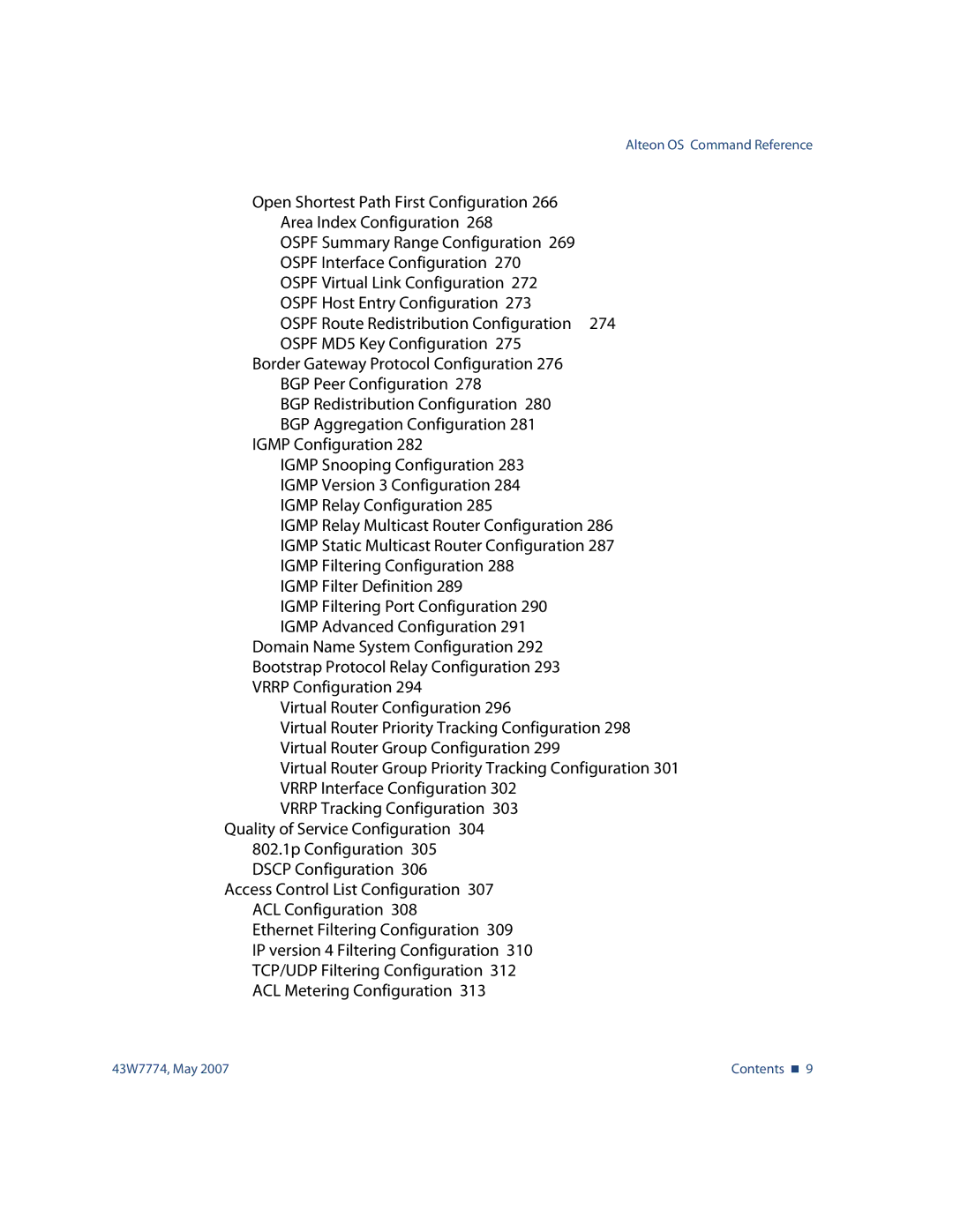 Nortel Networks 43W7774 manual Igmp Version 3 Configuration 284 Igmp Relay Configuration 