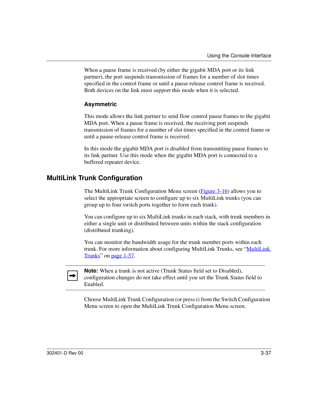 Nortel Networks 450 manual MultiLink Trunk Configuration, Asymmetric 