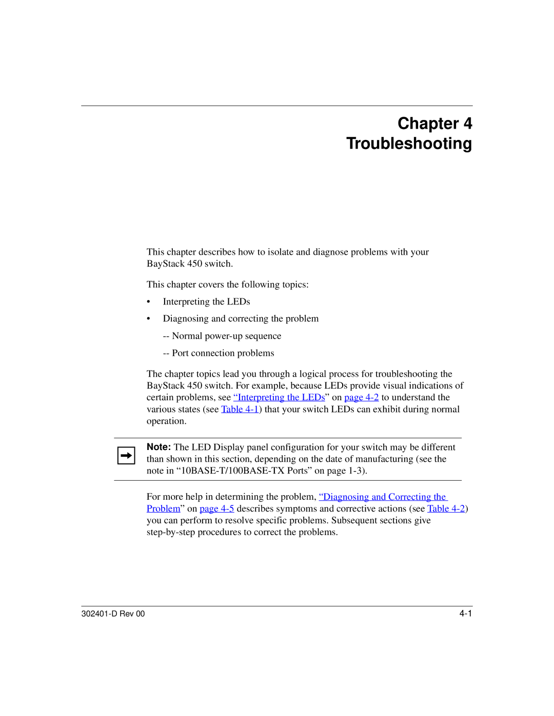 Nortel Networks 450 manual Chapter Troubleshooting 