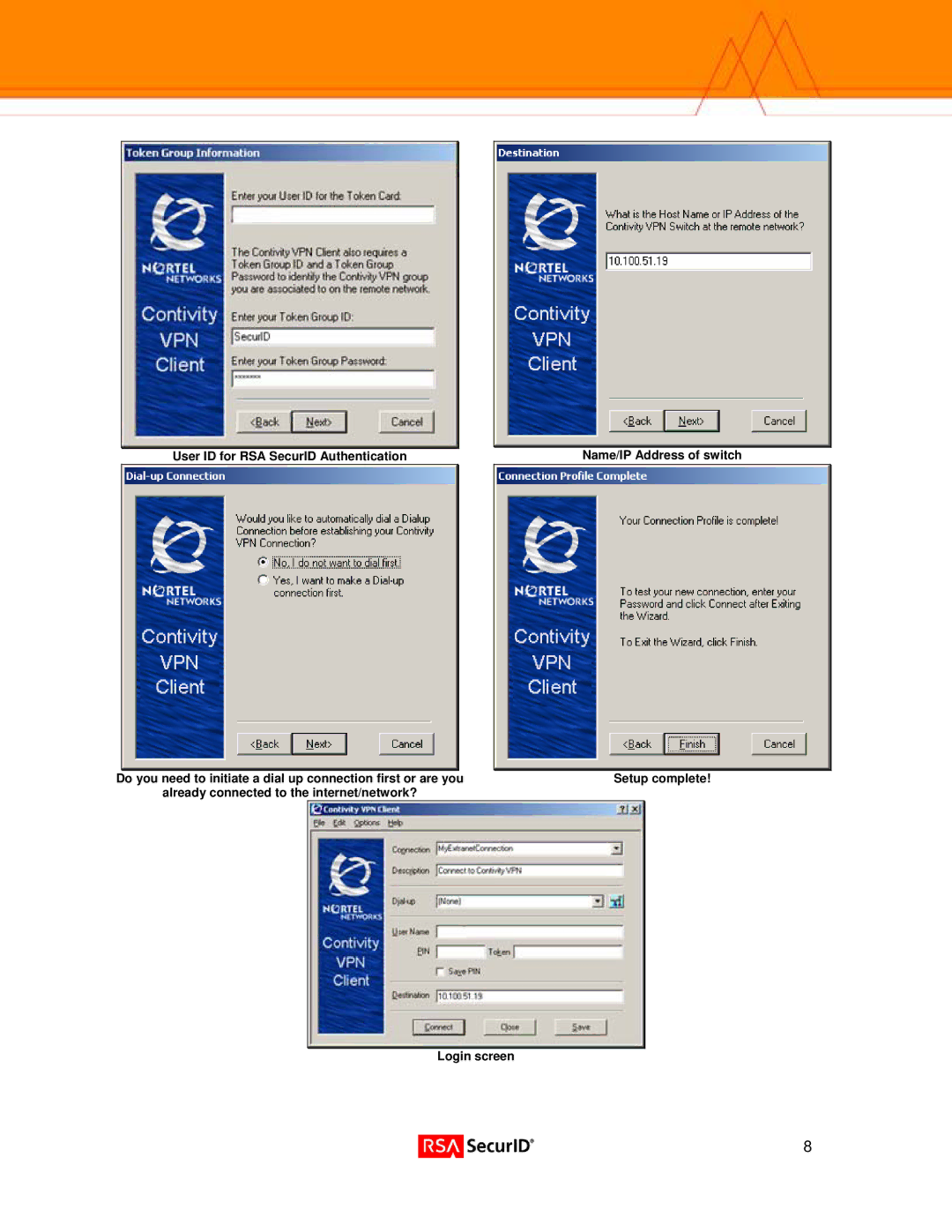 Nortel Networks 5000, 2700, 1740, 1050 manual Login screen 